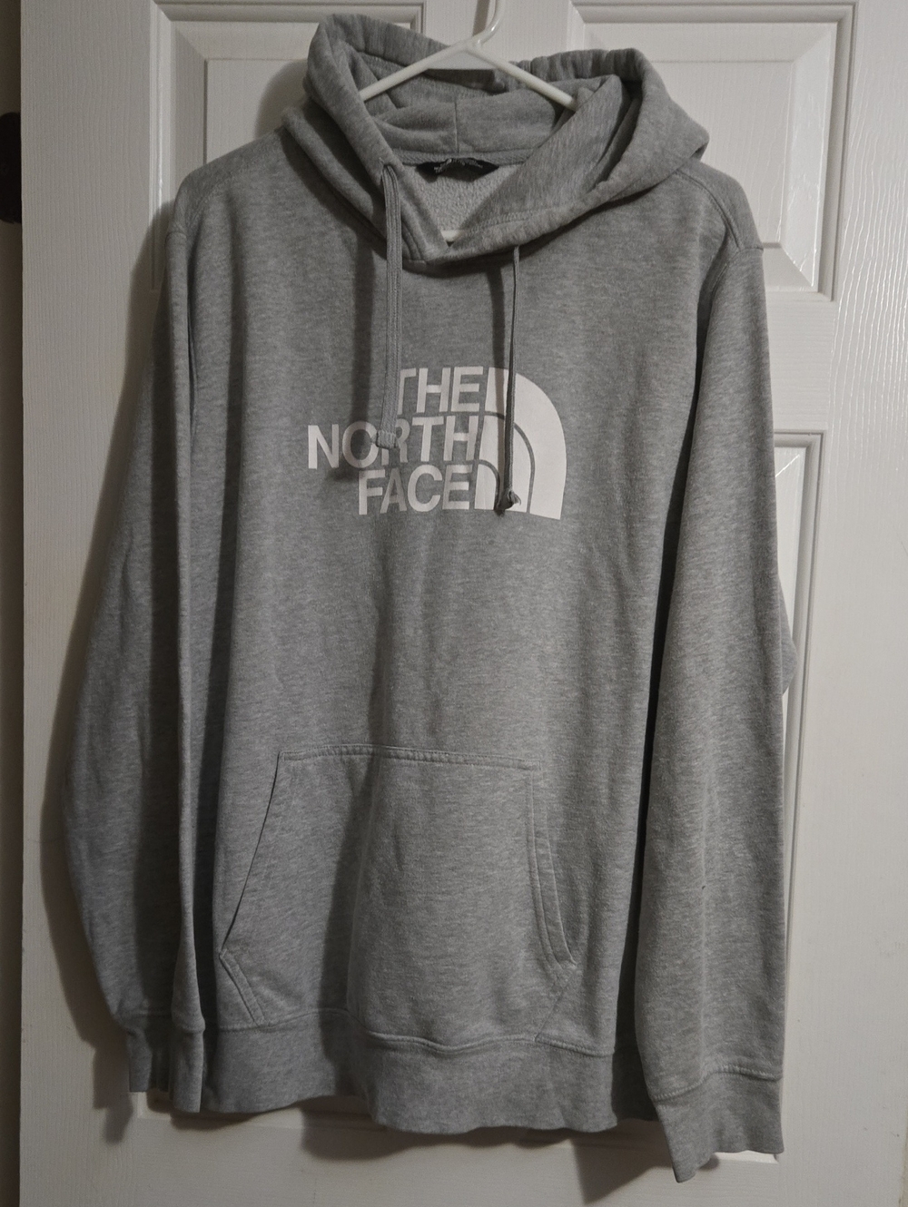 The North Face Grey Pullover Hoodie with White Logo
